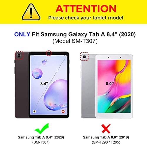 Калъф SIMPLEWAY за таблет Samsung Galaxy Tab A 8.4 2020 г. (модел SM-T307), Лек, Удароустойчив, Здрав, Защитени от деца, Сгъваем, със сгъваща се дръжка, Детски калъф за таблет Tab A 8.4 2020