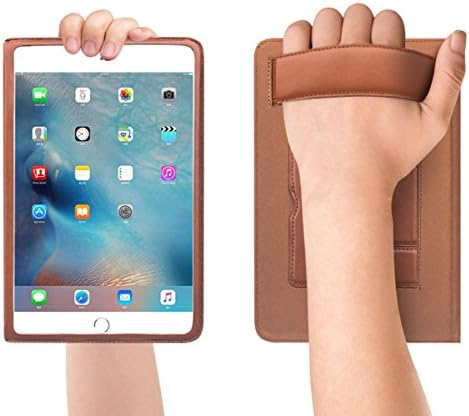 Калъф за iPad Mini и 4 от естествена кожа Slim Smart Cover (със сгъваема стойка, каишка за ръка и функция за автоматично