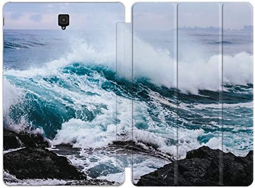 Калъф Lex Altern е Съвместим с Samsung Tab A 10,1 2019 2020 S6 S7 Lite 10,5 S5e S4 S3 S2 9,7 инча A 8,0 A7 10,4 океанско Синьо Морски пейзаж Вълна на Природата Smart-калъф Магнитен Естетичен Автоматично с?