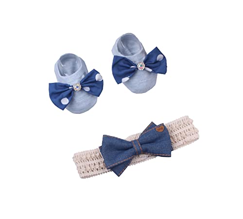 Хубава Превръзка на главата и чорапи за малки момичета С Цветни Лъкове, Превръзка на главата За новородени (FD12) (стил