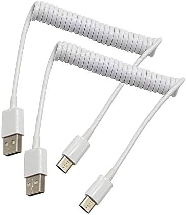 MMNNE 2 опаковки Спирално кабел USB Type C, USB C-A USB 2,0 3 подножието Спирален кабел за бързо зареждане и синхронизация