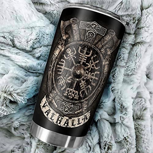 Bojianzzha Viking Валхала Compass Чаша-Термос от Неръждаема Стомана С Вакуумна Изолация, Чаша за Чай, Пътна утайка от