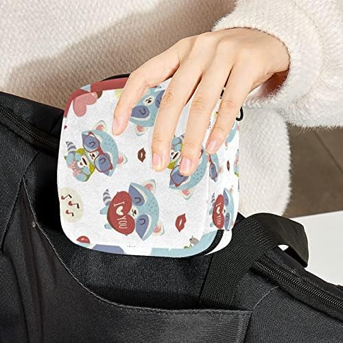 Чанта за съхранение на Хигиенни Кърпички с Шарките на миеща мечка от Карикатура, Преносим Чанта за Менструалния набиране