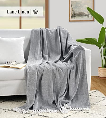 Покривалото LANE LINEN Super Хвърли на дивана и леглото - Класически тъкане на коледна елха с пискюл от Самомягчающегося