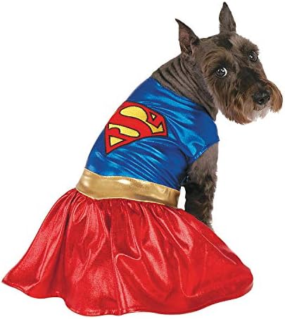Класически костюм на куче Супергерл - Голям | Синьо и Червено | Опаковка от 1