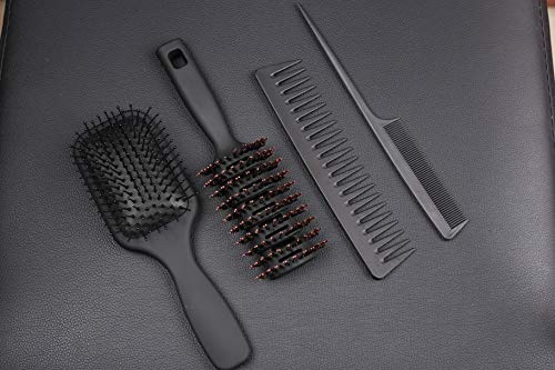 SiHong 4 бр. комплект четки за коса, лопастная четка за разнищване и гребен за коса за мъже и жени, чудесно за мокра