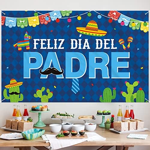 CiyvoLyeen Мексикански Текстилен Фон Feliz Dia Del Padre, Украса за парти в чест на Деня на Бащата, Текстилен Банер Dia