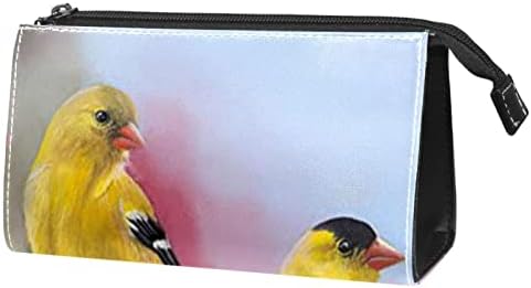 TBOUOBT Козметични чанти, козметични Чанти за жени, Малки Пътни Чанти за Грим, Пролетта на Цвете С Птичьими Цветя