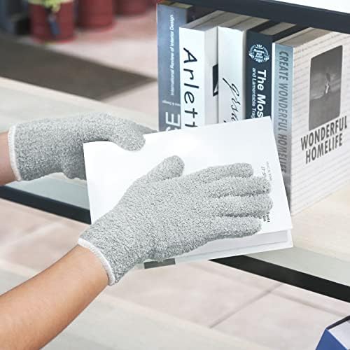 Ръкавици за избърсване на прах Evridwear от микрофибър 2 Двойки (синьо + сиво)