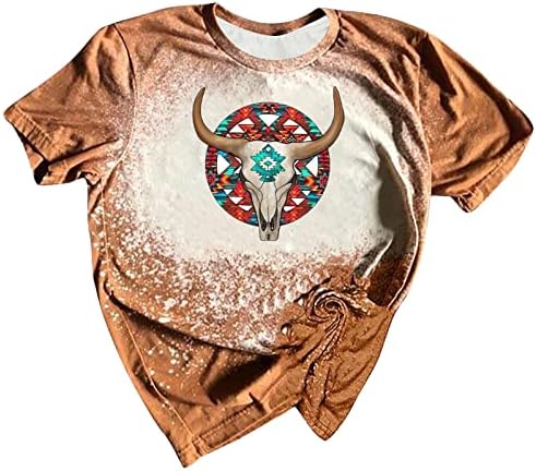 Ацтекские Ризи в Западен Стил за Жени, Летни Блузи Големи Размери, Тениска с кръгло деколте в Етнически Стил, Къс Ръкав,