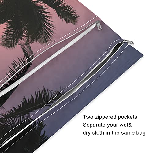 чанта за влажни сушене xigua Palm Trees, 2 опаковки, Водоустойчив Подвесная Тъканно Чанта-Органайзер за Пелени с Два