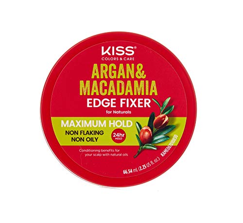 Закрепитель за коса KISS Арган & Macademia, максимална устойчивост 67 мл в рамките на 24 часа (2,25 течни унции САЩ).