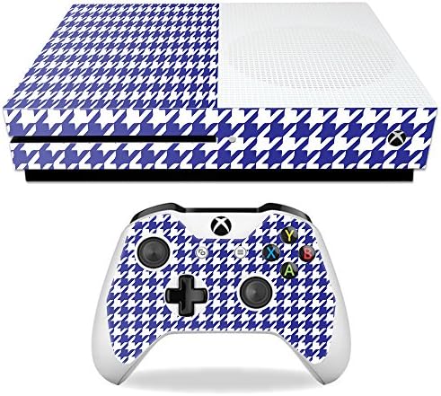 Корица MightySkins, съвместима с Microsoft Xbox One S – Blue Houndstooth | Защитно, здрава и уникална Vinyl стикер |