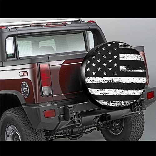 Черен, Бял Цвят Американския Флаг Резервна Гума Прахоустойчив за Носене на Колелото за АВТОБУСА на Ремаркето на Камион