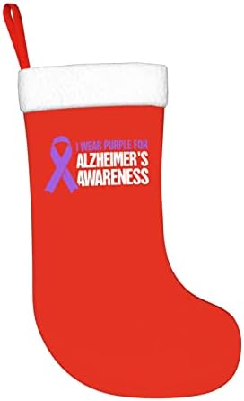 Yoigng Аз Нося Лилаво за информираност за болестта на Алцхаймер Коледен Отглеждане на Коледни Чорапи, Класически Празнична