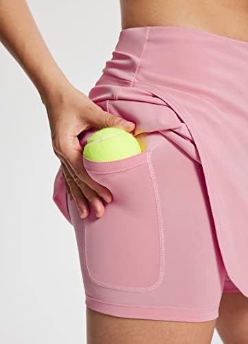 Женски Тенис Поли BALEAF 14 инча с Висока Талия, къси Панталони за голф, Спортни Поли с Джобове за Кратко