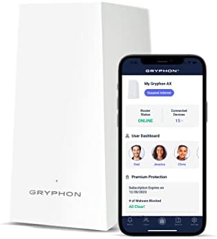 Gryphon AX – супер-бърз рутер родителски контрол Mesh WiFi 6 – Разширени филтри на съдържанието и защитна стена от ново