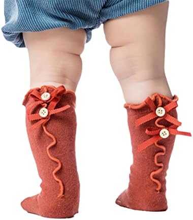 5 Опаковки Отглеждане Принцеса с Волани, Чорапогащи до Коляното, Дълги Чорапи за Малки Момичета, Детски
