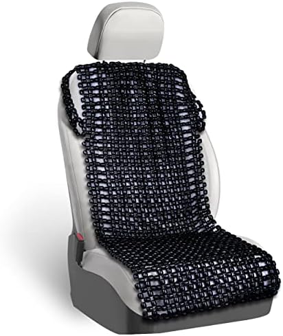 Zone Tech Черен Дървен калъф за по-удобно на седалката с мъниста - Висококачествена Масажна възглавница за водача на