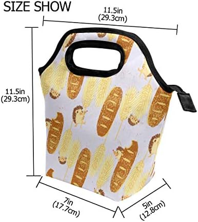 Vipsk Чанта за обяд, чанта-тоут, Водоустойчив Училищна чанта за Пикник на открито, за мъже, Жени и ученици (шарки във формата на таралеж)