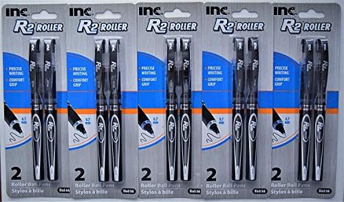 Химикалки Inc. R-2 Roller, черни (5 опаковки по 2,10 карата)