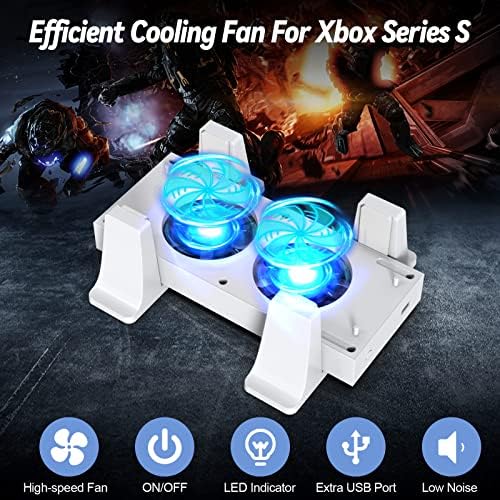 Охлаждащ вентилатор за Xbox Series S, Система за охлаждане с две конзоли Wielkac, Охлаждаща поставка за Xbox Серия S