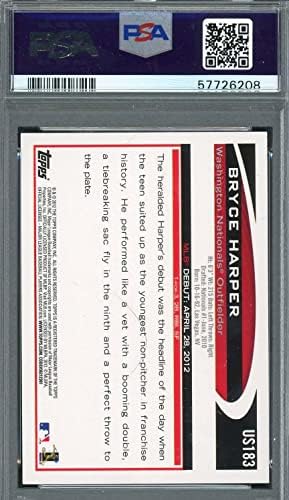 Брайс Харпър 2012 Topps Актуализира бейзболна картичка начинаещ RC US183 С оценка на PSA 9