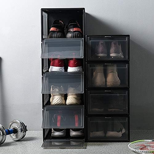 Anncus Голяма прозрачна пластмасова кутия за обувки, маратонки, прахоустойчив и влагоустойчив, отговарят на високи обувки