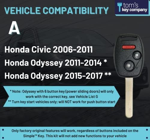Обикновен ключ, дистанционно ключодържател и програмист, които да са съвместими с автомобили Honda (списък на съвместими