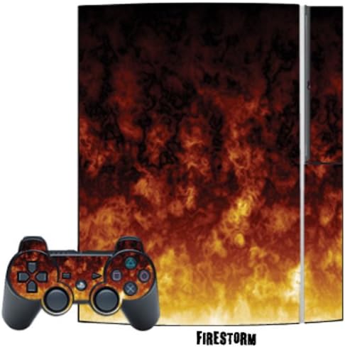 Стикер на защитна обвивка Mightyskins, която е Съвместима с конзолата Playstation 3 + Две контролерите на PS3 - Fire