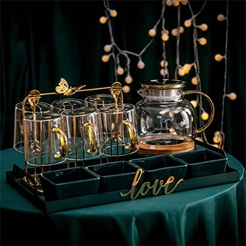 SDFGH Скандинавски Стъклен Набор от манекени с цветя, Термостойкая Свещ, Нагревающая Следобеден чай, Цвете чай, Плодов