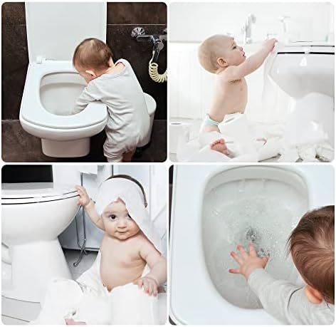 Брави за тоалетни baby proof (2 опаковки)- Идеалният замък за тоалетна Baby Proof с лепило Лесна инсталация, не са необходими