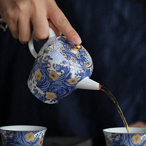 чайник Цветен Емайл Порцеланов Чайник Чай Комплект Ръчно Рисувани Чай Проследяване на Злато, Битова Чайник Кунг-фу Чай