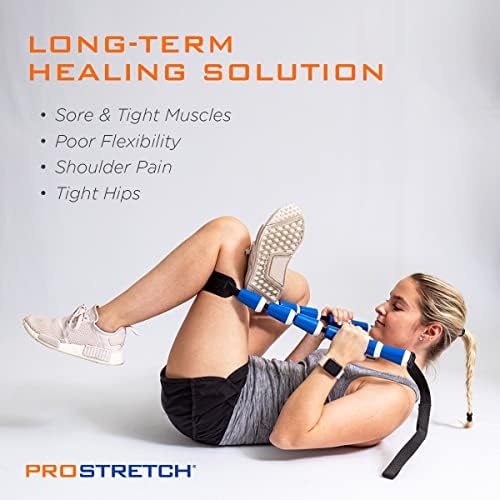 Растягивающий каишка за физиотерапия StretchRite за цялото тяло с запатентованными дръжки Easy Grip за облекчаване на болки и напрежение в мускулите, включва ръководство з?
