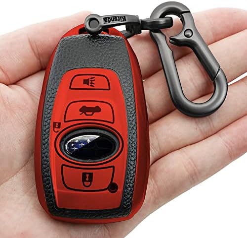 Kirsnda за Subaru калъф-ключодържател с брелоком, Текстурный мек калъф за ключове от TPU/на кожата, 4 бутона, подходящи