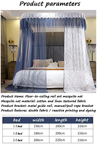 Mosquito net WFEGSYJ с U-образно рельсовым за монтиране на стена, на 3 етажа, heating, mosquito net за легла, може да
