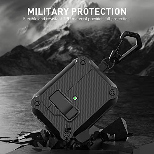 Valkit Съвместим калъф Airpods Pro 2-ро поколение с ключалка за мъже и жени, Военен калъф Cool Air Pod Pro 2 с брелком