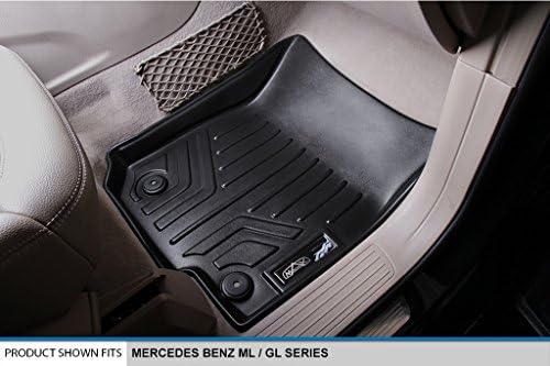 SMARTLINER Custom Fit Подови Постелки 2-Ред Комплект Обшивки Черна за Mercedes Benz ML/GL/GLE/GLS Series 2012-2019