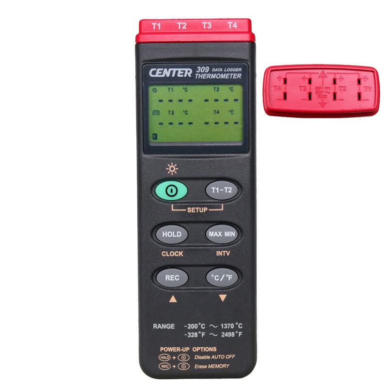 Преносим цифров термометър CENTER-309 (тип K / Четири канала/ Регистратор на данни /интерфейс PC) CENTER309