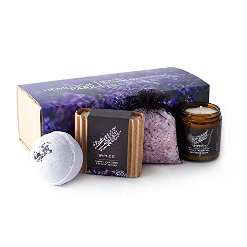 Hemlock Park Artisanal Spa Collection | Аптека Свещ, Сапун с масло от шеа, Бомбочка За Вана, Минерална Сол за Вана|,