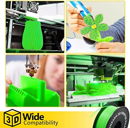 Конци за 3D-принтер PLA, Конци YUANEANG Black PLA & Green PLA, Точност на размерите 1,75 mm +/- 0,02 мм, бобини с тегло