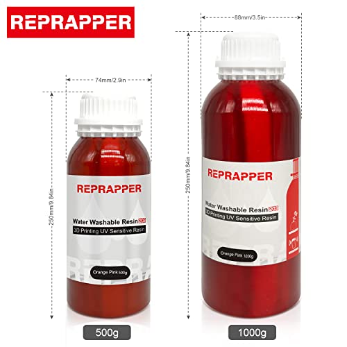 RepRapper 203 UV-Смола, Оцветен Смываемая вода 3D Смола за LCD 3D принтер, 1000 г, Розово-Оранжев цвят