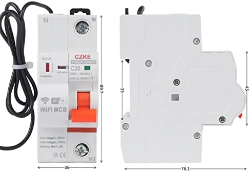 UNCASO YCB9ZF-100W 1P WiFi интелигентен автоматичен превключвател Със защита от късо съединение, интелигентен превключвател