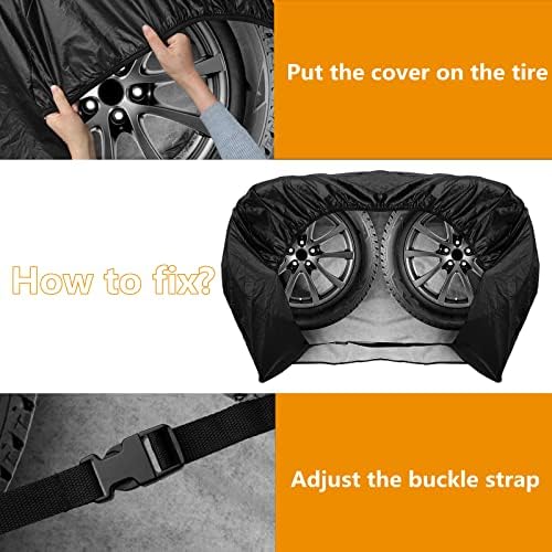 Покрышка за гуми двуосна тъкани ремаркета NIGOOLATA - Удебелена Двойна Дължината на тампон за колелата на камиона-кемперов