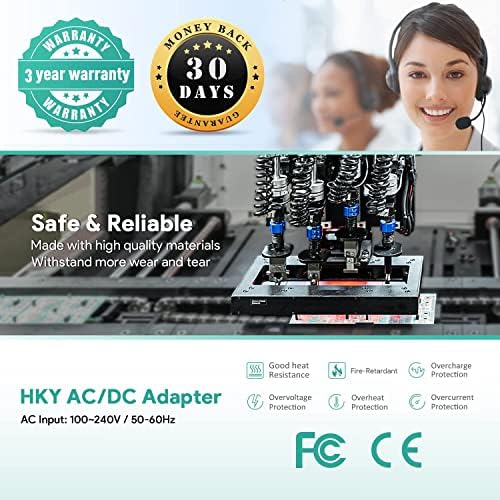 HKY 12 AC DC Адаптер е Съвместим с Crosley CR8005D CR6010A CR6018A CR6230 CR6232A R6233A CR6233D CR6249A CR6251 CR6251A