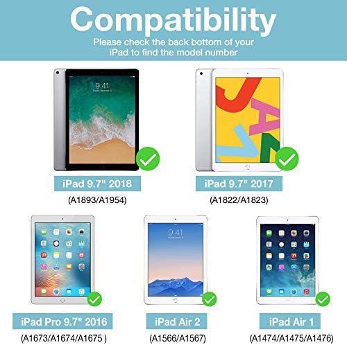 Калъф ProCase за iPad 9.7 (стар модел) 2018 iPad 6-то поколение / 2017 калъф за iPad 5-то поколение-Златен комплект с 2 пакети защитно фолио за екрана на iPad 9.7 2018/2017, защитен слой от зака?