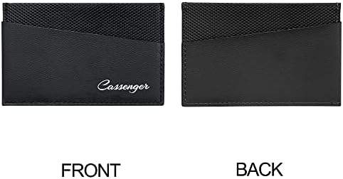 Черен кожен калъф Cassenger Business Series, който е съвместим с iPhone 13 Pro Max + Черно минималистичен портфейл Cassenger