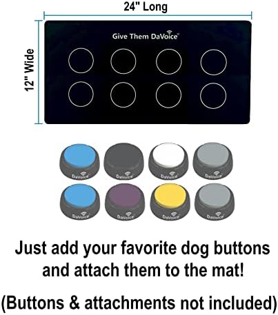 Подложка за кучета DaVoice с бутони (8 места за настаняване бутони) за бутоните за общуване с кучето, Бутони за кучета