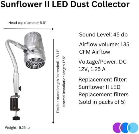 Лампа за събиране на прах за Нокти Sunflower II LED за Маникюрного салон