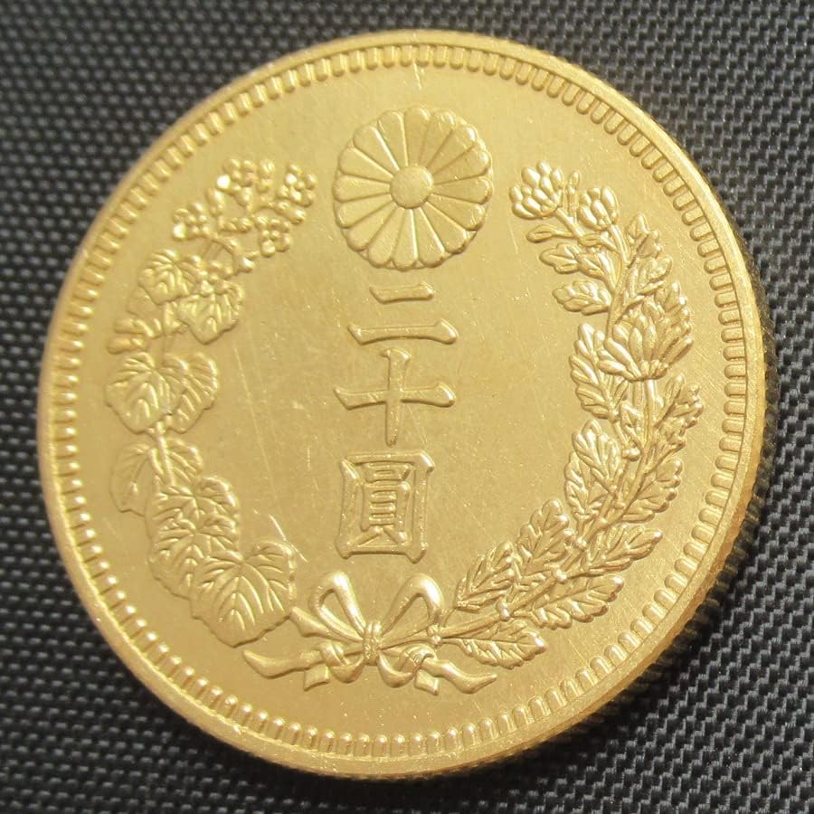 Японска Златна Монета От 20 Юана Мейджи 41 Позлатен Копие на Възпоменателни монети